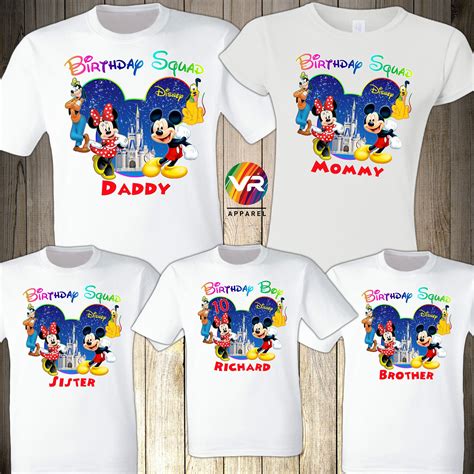 Disney Family Shirts Disney Birthday Squad Disney Trip Personalized Shirts