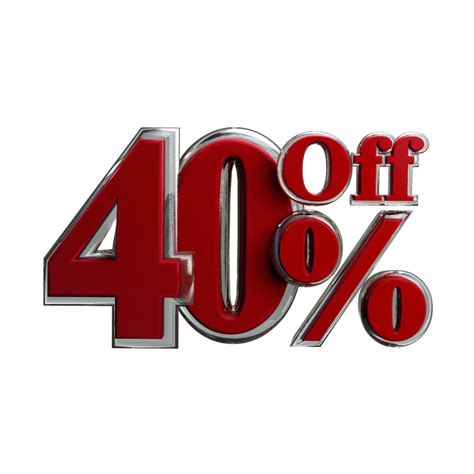 Promotion 40 Percent Off 3d Render 11704580 Png