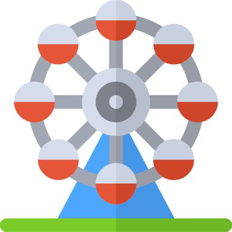 Ferris Wheel Basic Rounded Flat Icon