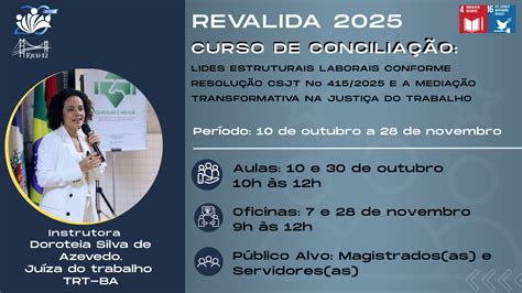 Curso De Mediação E Conciliação Gratuito 2025 - REVALIDA 2025 - Curso de Conciliação: Lides estruturais laborais ...