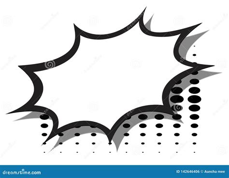 Blank Template Comic Text Speech Bubble Star On White Background