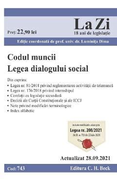 Codul Muncii Legea Dialogului Social Act 28 09 2021 9786061811335