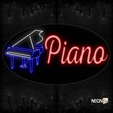 Piano In Red With Logo Neon Sign - NeonSign.com