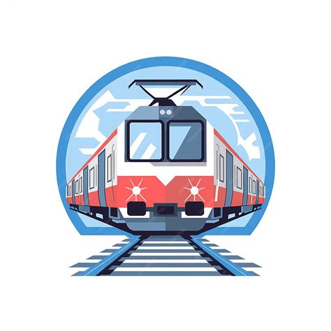 Vibrant train illustration red and white train train front illustration