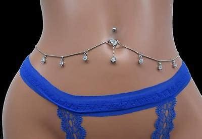 Shooting Star Rhinestone Navel Adjustable Belly Tiny Thin Ball Chain