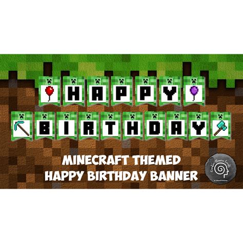 Party Themed Minecraft Happy Birthday Banner Khe Mc01 Shopee