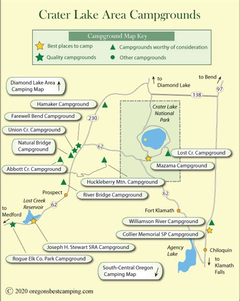 Crater Lake Area Campground Map