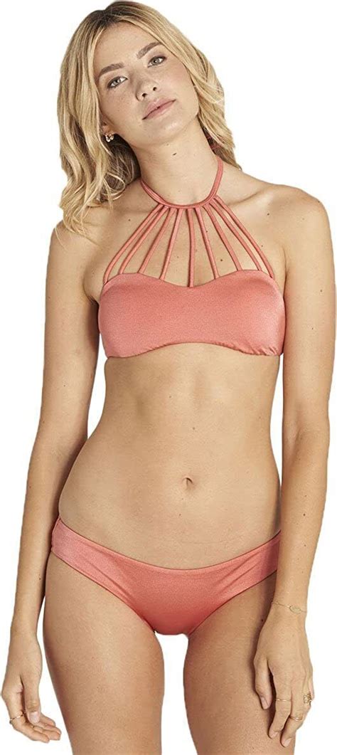 Billabong Women S Sol Searcher High Neck Bikini Top Rose Blush L EBay