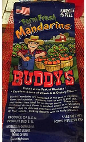 Buddy's Bar-B-Q Grocery Mandarins - 109 g, Nutrition Information | Innit