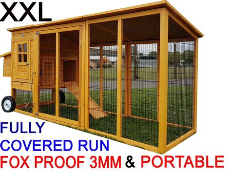 Xxl Portable The Cottage With Large Run Chicken Coop On Wheels Coops