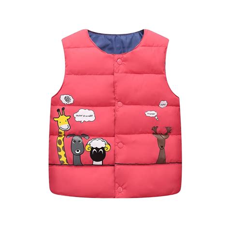 Детская теплая безрукавка с принтом животных для маленьких девочек и ...