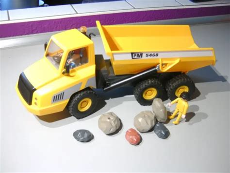 Lot E Playmobil Vehicule Camion Benne Tomberau Geant Volvo Travaux