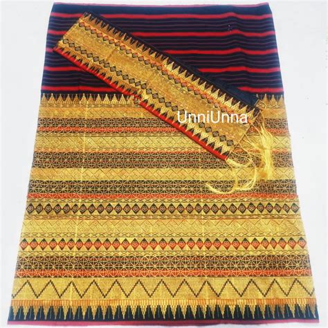 Jual Tapis Bordir Cantik Nan Antik 3 Tingkat Kain Tenun Etnik Set