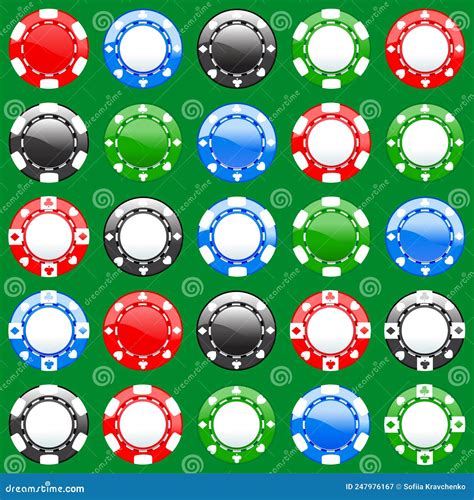 Casino Chips Wallpaper. Seamless Pattern on Green Stock Vector ...