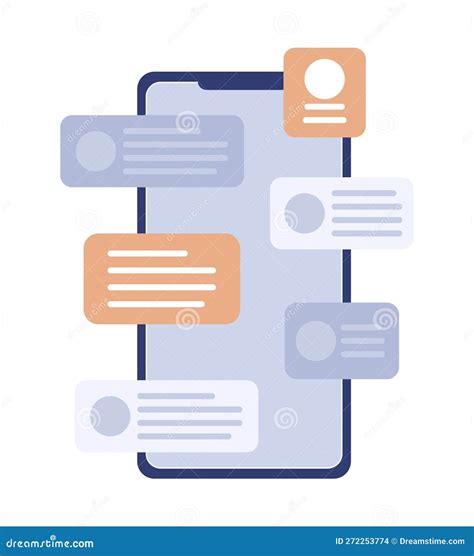 Mobile Phone with Notifications Overload Semi Flat Color Vector Device