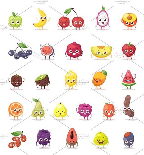 Cartoon Fruit Characters