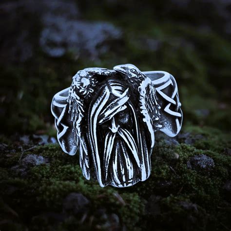 Bague Viking Odin Et Les Corbeaux