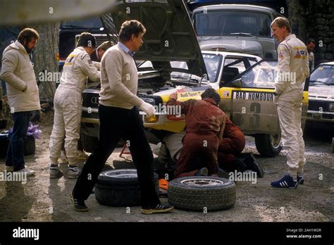 Walter Röhrl Audi Sport Quattro im Dienst auf dem 1985 Rallye Monte