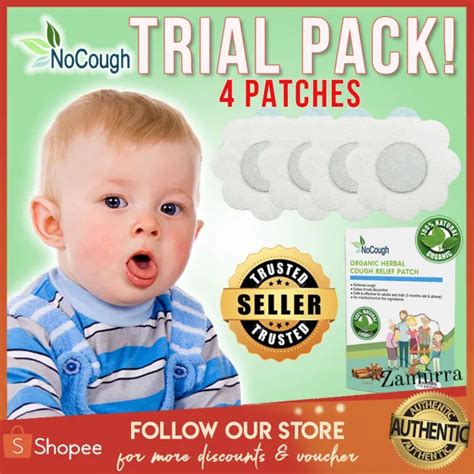 4 PATCHES TRIAL PACK NEW DESIGN NOCOUGH Goodbye Ubo NoCough No Cough