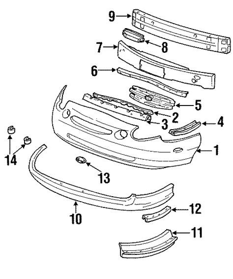 Ford Taurus Pad Assembly Wsho Upper Center Bumper Front