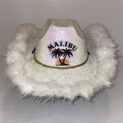 Malibu Glitter Cowboy Hat Fully Custom Tiktok Cowboy Hat Made Etsy