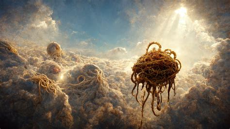 Painting Of The Flying Spaghetti Monster Ca 1912 9GAG