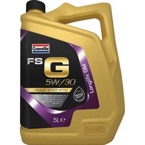 Granville Fs G 5W30 5W 30 A3 B4 5L Fully Synthetic 2403 CMG Oils Direct