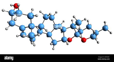 3D Bild Der Skelettformel Von Diosgenin Molekulare Chemische Struktur