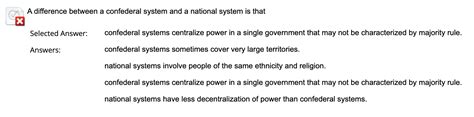 A difference between a confederal system and a | Chegg.com