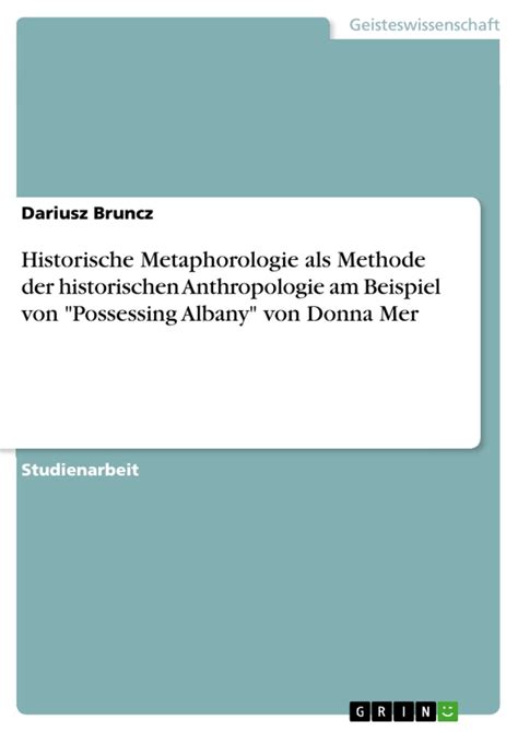 Historische Metaphorologie Als Methode Der Historischen Anthropologie