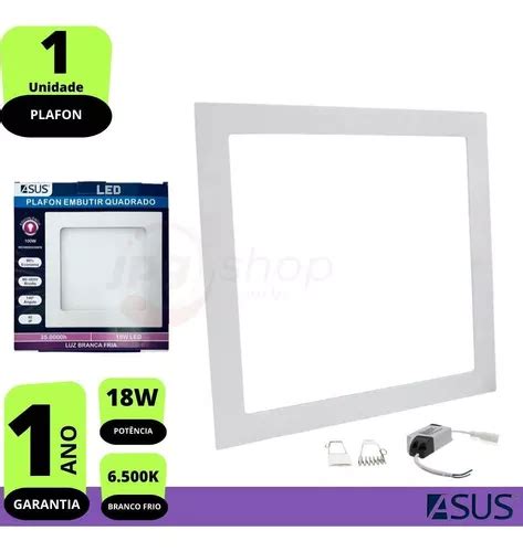 Plafon Painel Led Embutir 18w Branco Frio Quadrado Luminária MercadoLivre