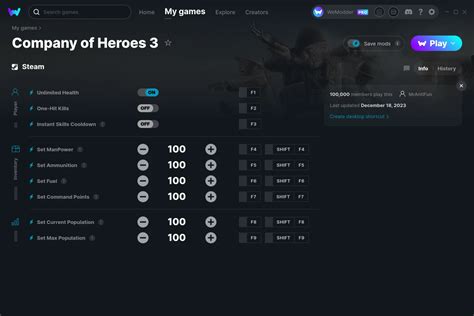 Company Of Heroes Cheats Trainers For Pc Wemod