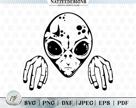 Alien Head Svg Files Alien Cut Files Vector Files Alien Head Etsy