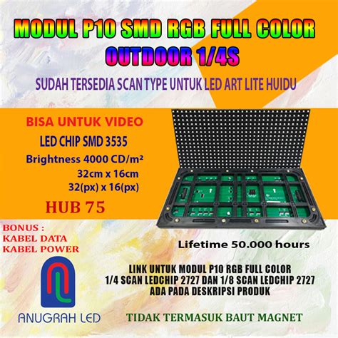 MODUL P10 RGB SMD 1 4 SCAN LED CHIP 3535 OUTDOOR ANUGRAHLED