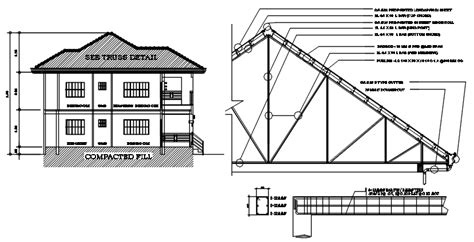 Construction Detail Of Steel Truss Detail In Dwg File Cadbull