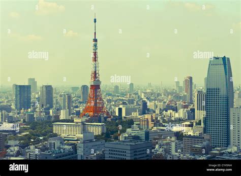 View of Tokyo and the Tokyo Tower, Japan Stock Photo - Alamy