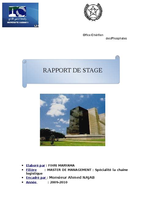 Rapport De Stage Ocp Pdfcoffee