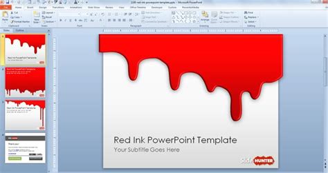 red ink powerpoint template  powerpoint templates