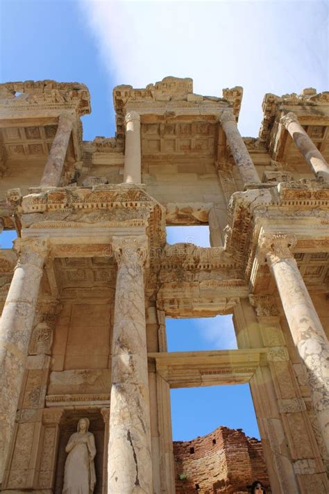 Part Of The Ancient Roman Library Of Celsus In Ephesus Turkey