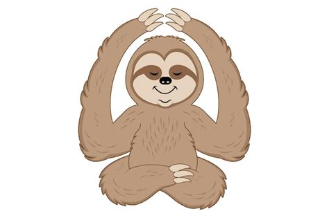 Premium Vector Sloth On Meditation Format Vector