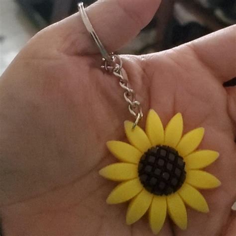 Sunflower Keychain Sunflower Key Chain Sunflower Lovers Etsy