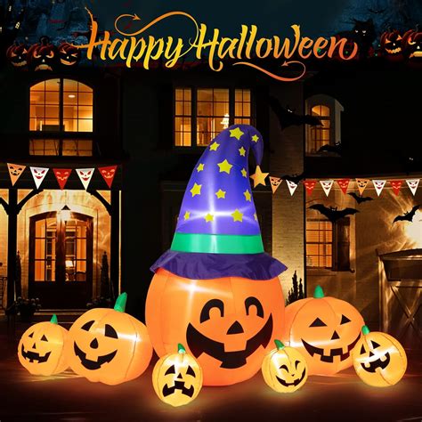 8FT Halloween Aufblasbarer Kürbis Litake Halloween Deko Aufblasbar