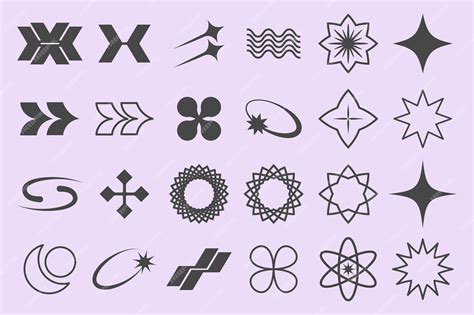 Premium Vector Y2k Symbol Retrofuturism Set Design Elements For Logo