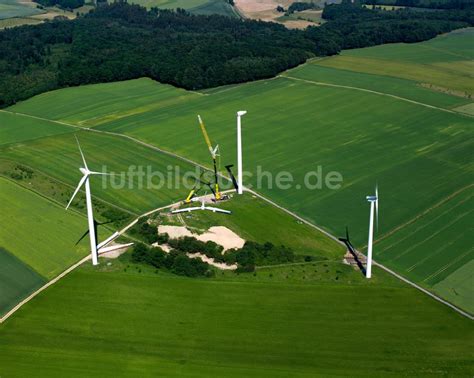 Horn Von Oben Windenergieanlagen Wea Auf Einem Feld In Horn Im