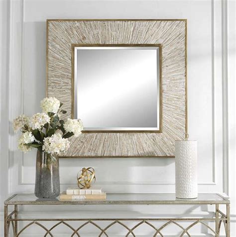 Uttermost® Wharton Whitewashed Square Mirror Bob Mills Furniture