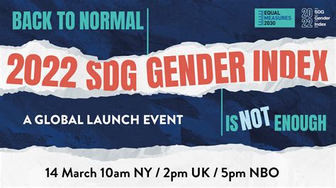 2022 Sdg Gender Index Launch Event Equal Measures 2030