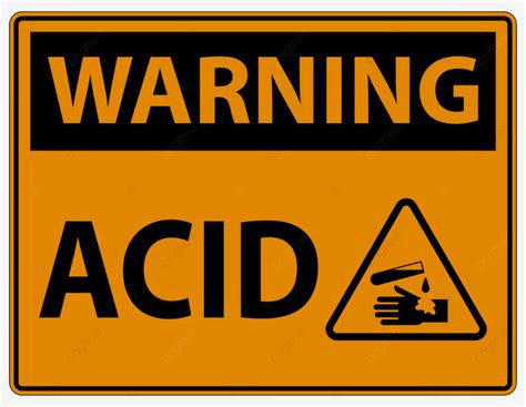 Warning Label Vector Hd Png Images Label Acid Warning Sign On White