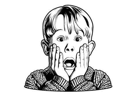 Scared Kevin - Home Alone Coloring Pages