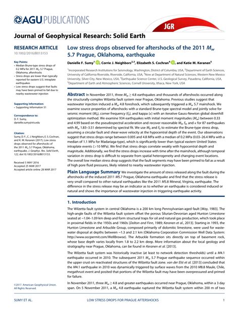 (PDF) Low stress drops observed for aftershocks of the 2011 MW 5.7 ...