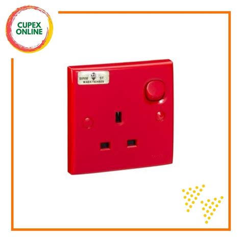 Schneider Electric S Classic 13a 1 Gang Switch Socket Outlet Red Cupex Shopee Malaysia